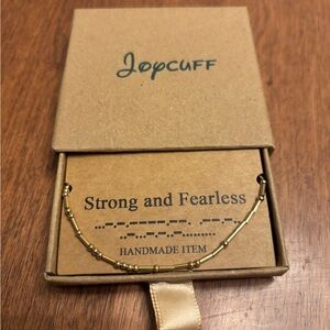 Gold Bracelet - Strong and Fearless